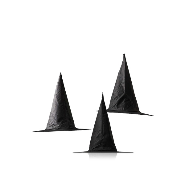 Ginger Ray 3 Black Hanging Witch Hat Decorations