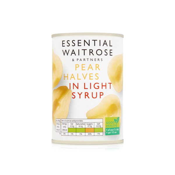 Waitrose Essential Pear Halves in Light Syrup 411g
