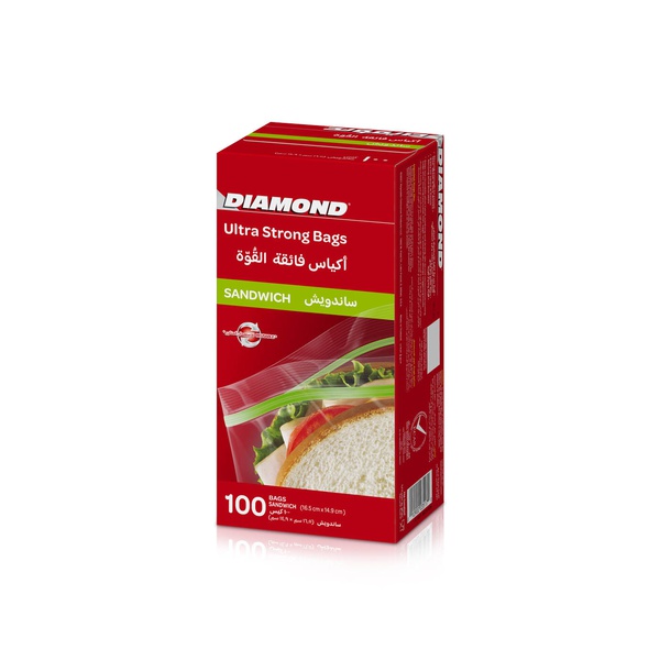 Diamond Zipper Sandwich Bags x 100