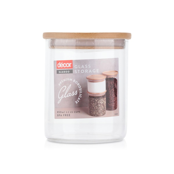 Decor Glass Bamboo Canister 850ml