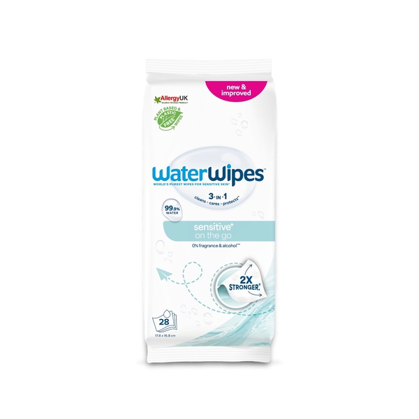WaterWipes Sensitive+ On The Go 99.9% Water Wipes x28