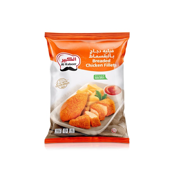 Al Kabeer Breaded Chicken Fillets Non-Spicy 750g