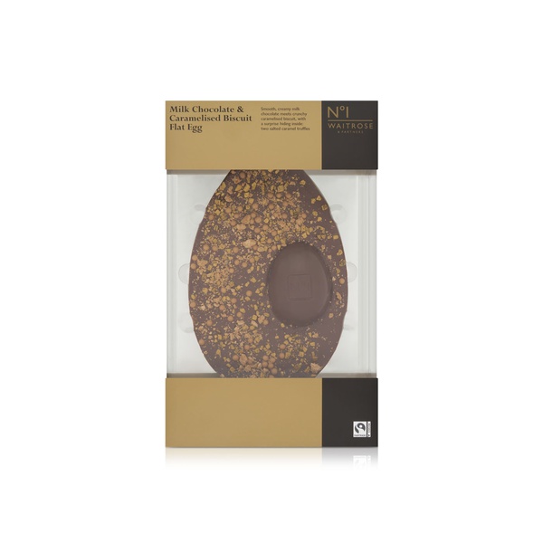 Waitrose Milk Chocolate & Caramelised Biscuit Flat Egg Chocolate 205g