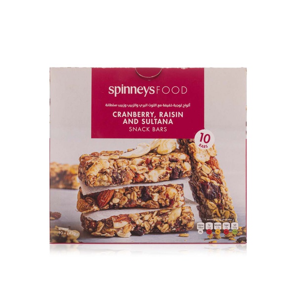 Spinneysfood Cranberry Raisin and Sultana Snack Bars 10s 42g
