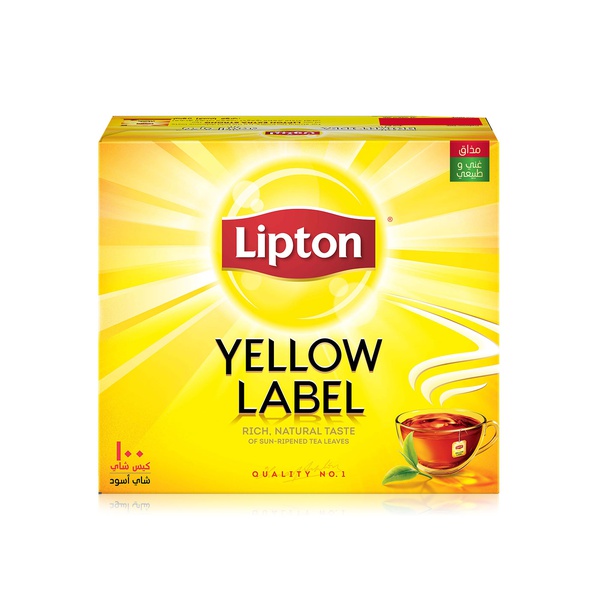 اشتري ليبتون أكياس شاي العلامة الصفراء 100 كيس حجم 200 جم في الامارات