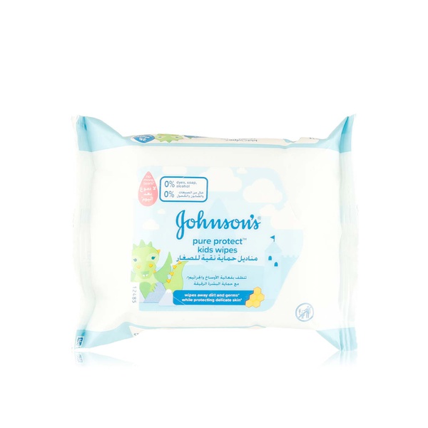 Buy Johnsons Baby Pure Protect kids wipes x25 in UAE