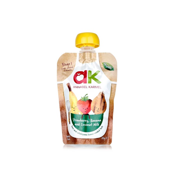 اشتري Annabel Karmel organic strawberry, banana & coconut milk puree 100g في الامارات