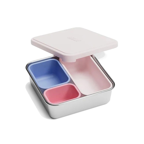 Beola Stainless Steel Snack Box with Lid Pink