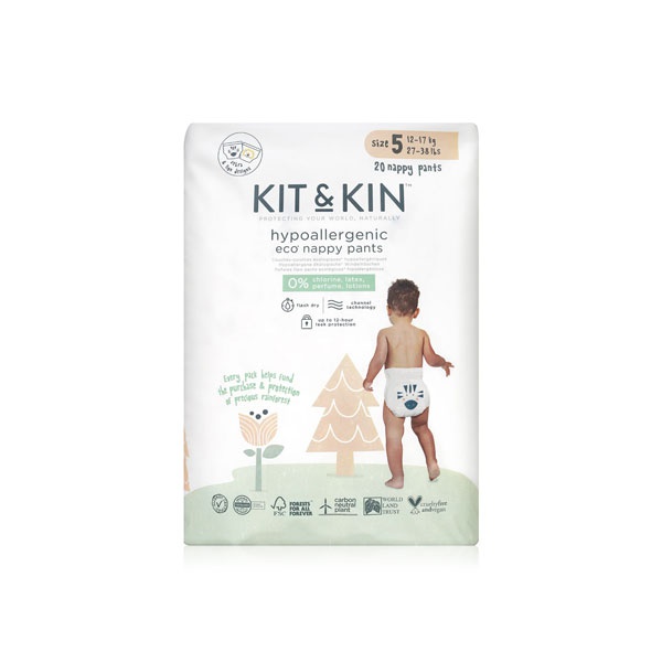 Kit & Kin Eco Pull Up Diapers Size 5 Junior - 20 Pack