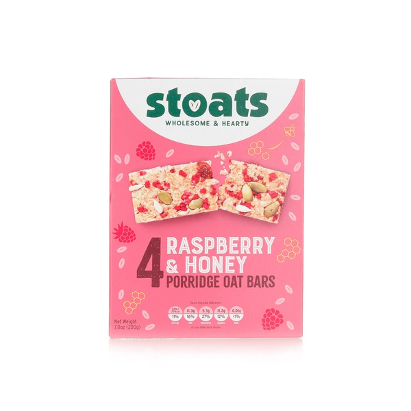 Buy Stoats raspberry & honey porridge oat bars 4x50g in UAE