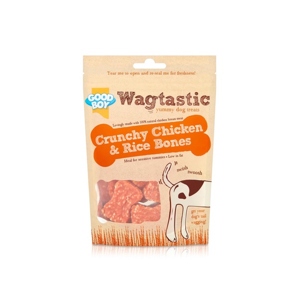 Wagtastic Crunchy Chicken and Rice Bones Dog Treats 350g