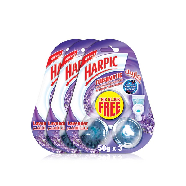 Harpic Flushmatic in-Cistern Toilet Cleaner Lavender 3 x 50g