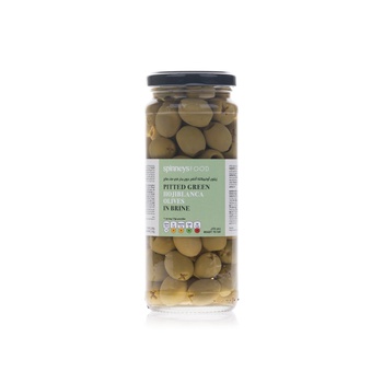 Spinneysfood Pitted Green Hojiblanca Olives in Brine 340g