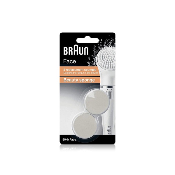 Braun Face Cleaning Brush 80-b Replacement Sponges x 2