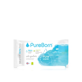 Pure Born Chemical Free Baby Wipes x 60