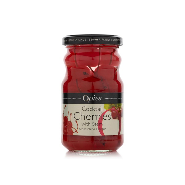 Buy Opies cocktail cherries with stems maraschino flavour 225g in UAE