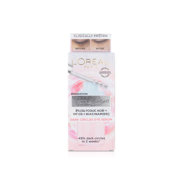 اشتري LOreal glycolic bright eye serum 20ml في الامارات