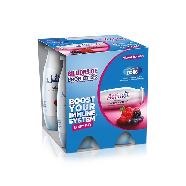 Actimel Mixed Berries Immunity Support Yoghurt Drink 93ml x 4