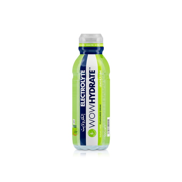 WOW HYDRATE Electrolyte & Vitamin Water Lemon & Lime 500 ml
