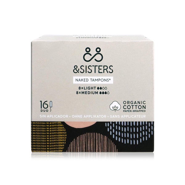 Buy &Sisters organic cotton naked tampons duo pack x16 in UAE