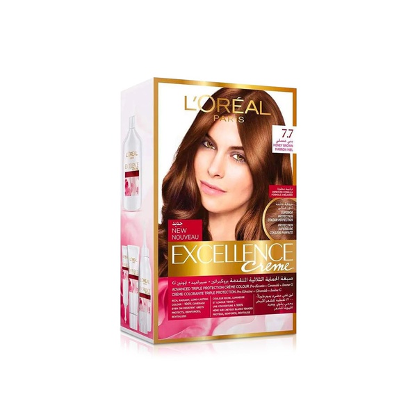 L'Oreal Excellence Creme 7.7 Honey Brown Permanent Hair Dye