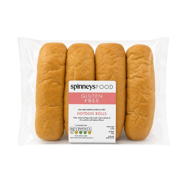 Spinneysfood Gluten-Free Hotdog Rolls x 4 180g