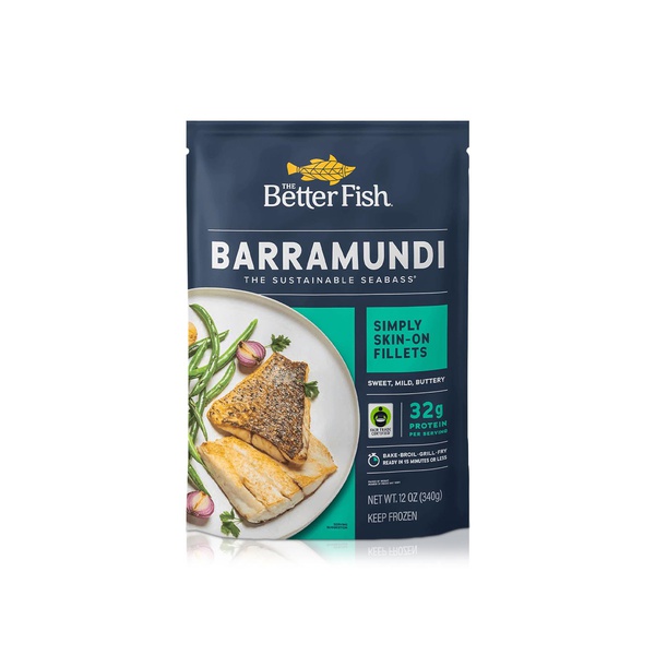 Buy The Better Fish barramundi lemon simply skin-on fillets lemon herb butter 340g in UAE