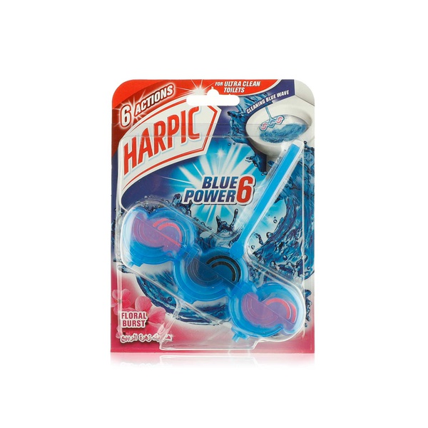 Buy Harpic blue power 6 floral burst toilet rim block 39g in UAE