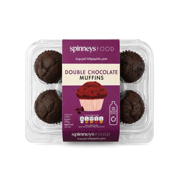 Spinneysfood Double Chocolate Muffins x 6 270g