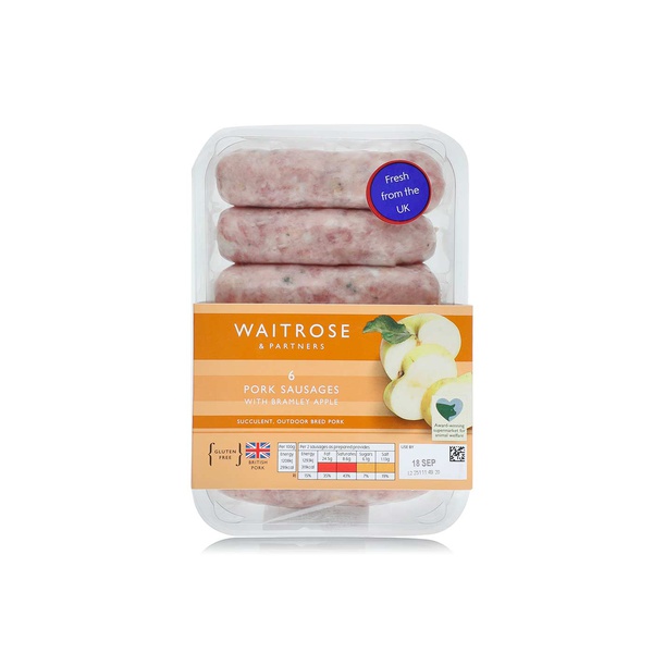 Waitrose pork and apple sausages x6 400g Spinneys UAE