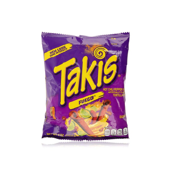 Taki's Fuego Hot Chilli Pepper & Lime Tortilla Chips 113.4g