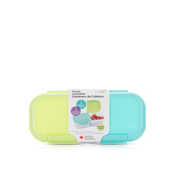 Melii Snack Container Blue Lime 2 Compartment