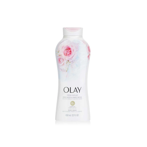 Buy Olay Fresh Outlast body wash rose water and sweet nectar 650ml in UAE