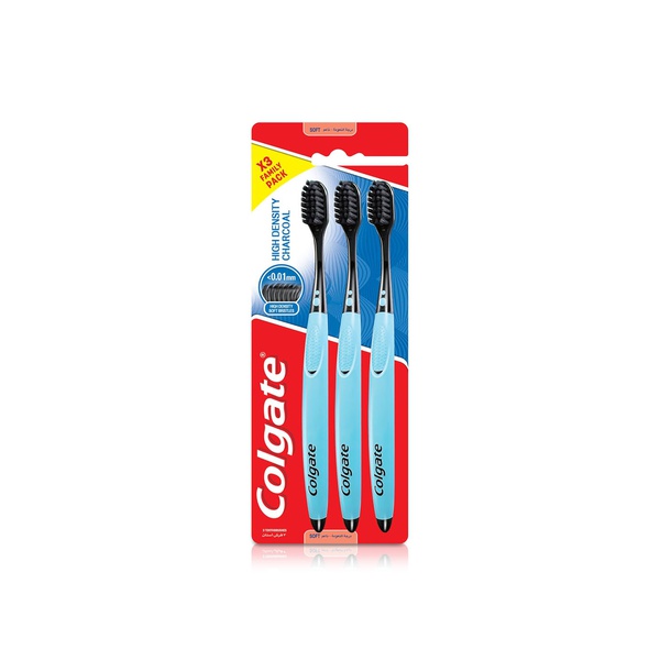 Colgate High Density Charcoal Toothbrushes Soft x 3