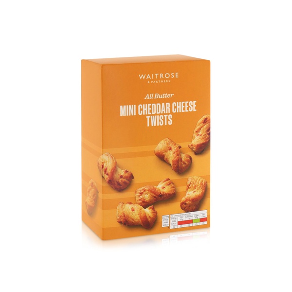 Waitrose Absolutely Mini Cheddar Cheese Twists 125g