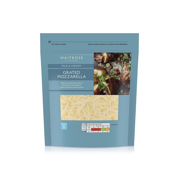 Waitrose Essential Mild Grated Mozzarella 250g