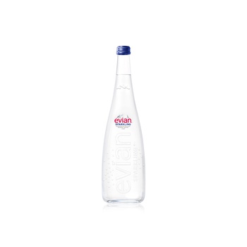 Evian Sparkling Natural Mineral Water Glass 750ml