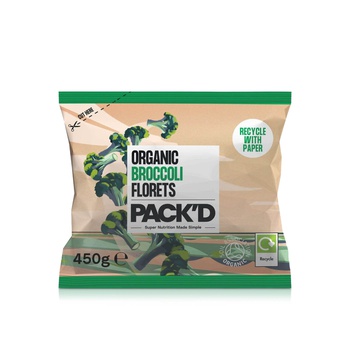 Pack'd Organic Broccoli Florets 450g