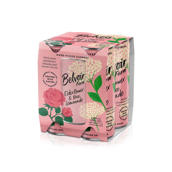 Belvoir Elderflower and Rose Lemonade 250ml x 4