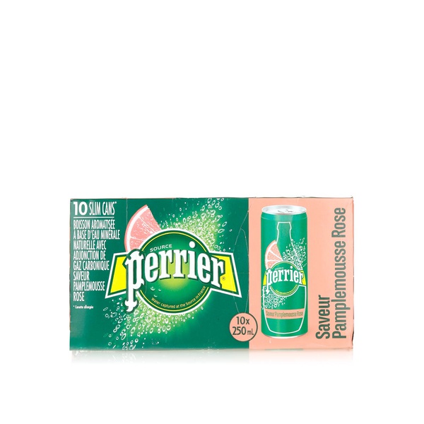 Perrier Carbonated Water Slim Can Pink Grapefruit 10 x 250ml