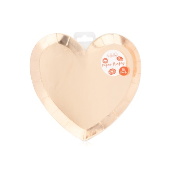 Hootyballoo Gold Heart Paper Plates 10 Pack