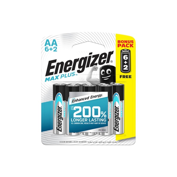 Energizer Max Plus AA Alkaline Batteries 184g