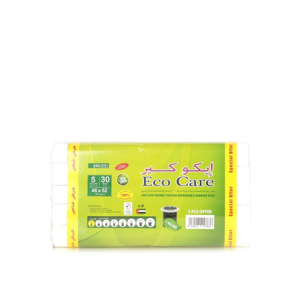 Buy Eco Care white garbage roll 46x52cm x30 in UAE