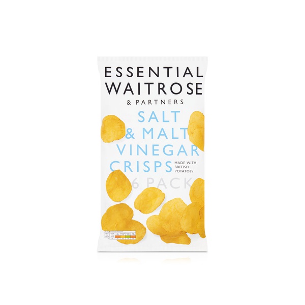 Waitrose Essential Salt & Vinegar Crisps 25g x 6
