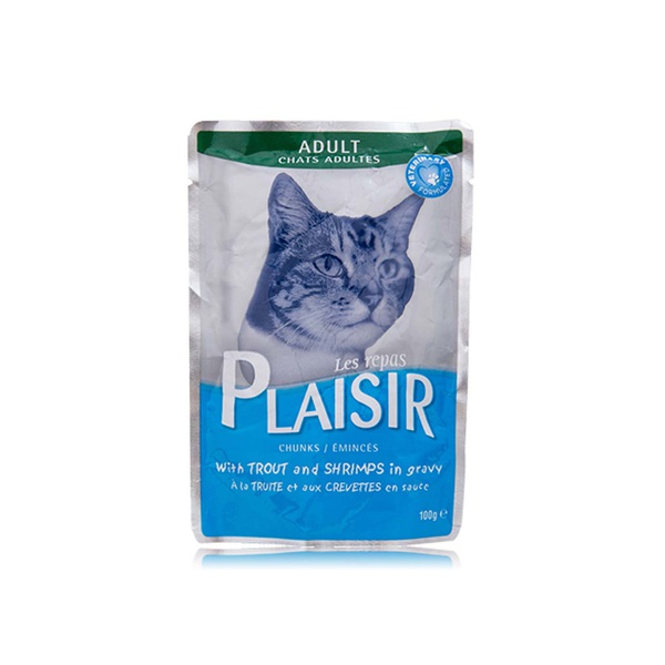 Plaisir Chunks with Trout & Shrimps in Gravy for Adult Cats 100g