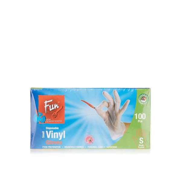 Buy Fun vinyl gloves small x100 in UAE