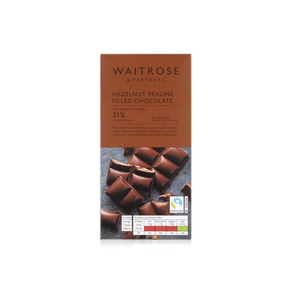 Waitrose Milk Chocolate with Hazelnut Praline 90g
