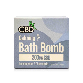 CBDFx 200mg CBD calming bath bomb lemongrass and chamomile 142g