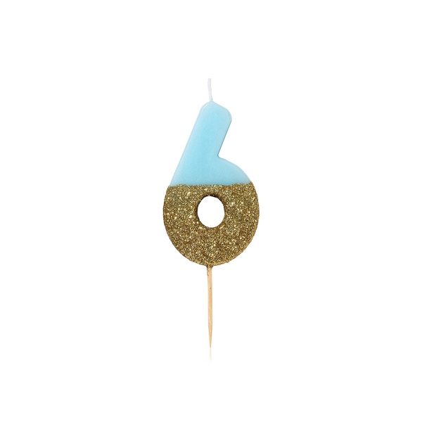 Talking Tables Blue Glitter Candle - 6