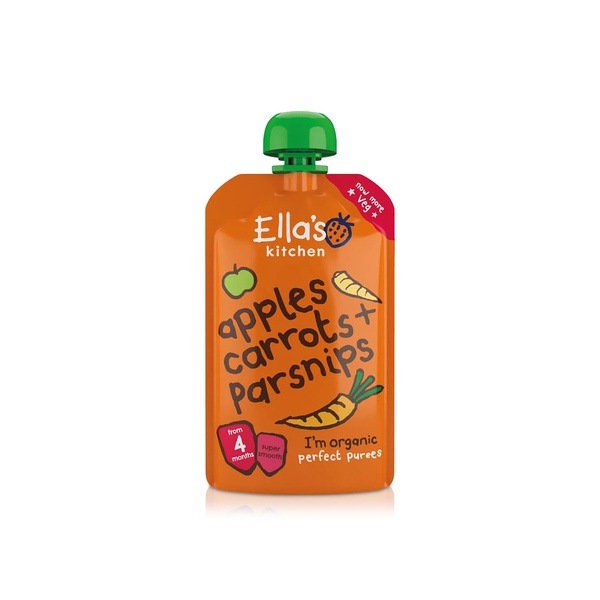 Buy Ellas Kitchen organic carrots apples parsnips 4+ months 120g in UAE